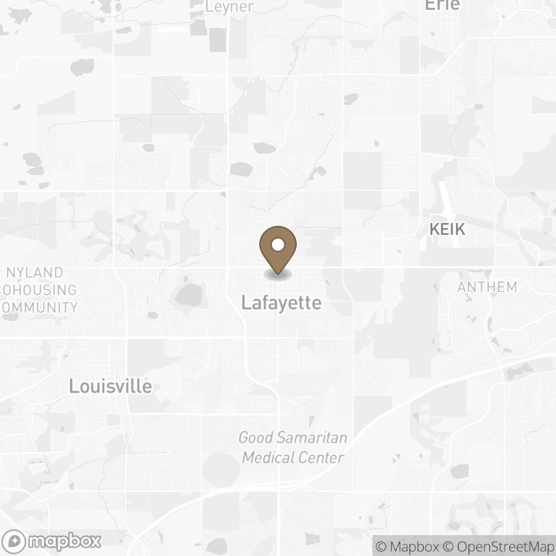 Map of Lafayette, CO