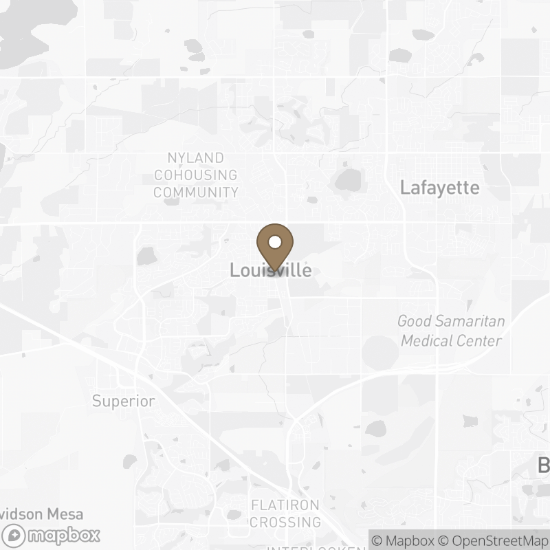 Map of Louisville, CO